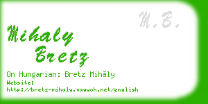 mihaly bretz business card
